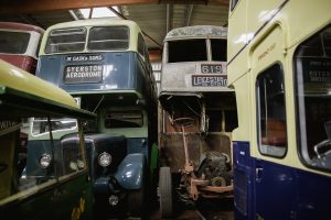 Double decker buses in Wythall Transport Museum