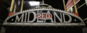 Close up image of Midland Red bus front